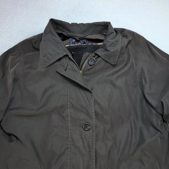 Vintage Burberry Coat Size Large Lined Button Front Nova Check Classic READ - Picture 12 of 15